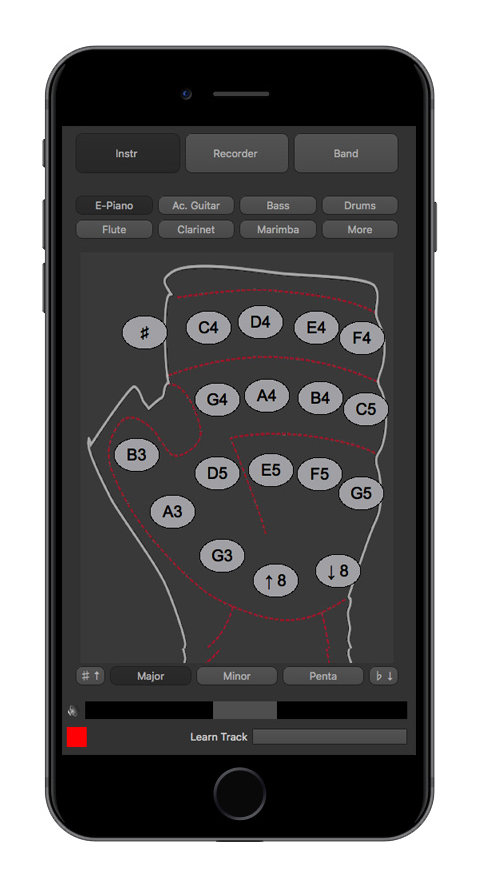 KAiKU Music Gloveの専用アプリ
